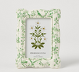 Scalloped cream photo frame with green floral and bird motif 4x6 size