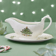 Spode Christmas Tree Sauce Boat And Stand