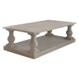 Close-up of the Addison coffee table showcasing the natural wood finish and textured grain.
