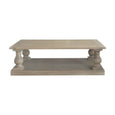 Addison coffee table in natural wood finish adding warmth and texture to a contemporary living room.
