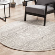 Addison Silver Round Rug creating a soft focal point in a neutral living space