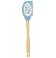 Alice Silicon Spatula with blue floral silicone head and natural wooden handle, ideal for baking, mixing and everyday kitchen preparation.