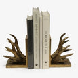 Rustic Antler Bookends Antique Gold - Hamptons Style