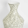 White Autumn Vase Small displayed on a minimalist shelf as a decorative accent piece