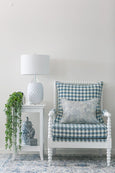Close-up of textured white ceramic pineapple-style base on Bahamas table lamp