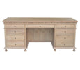 Angled view of the Balmoral Natural Oak Desk showcasing its classic design and storage compartments
