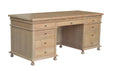 Side storage detail of the Balmoral Desk in natural oak, ideal for organising office essentials