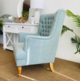 Pistachio Tufted Winged Armchair