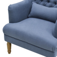 Navy Tufted Winged Armchair