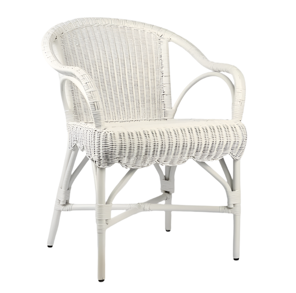 Belle Rattan Armchair White