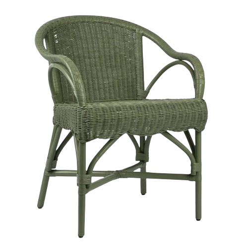 Belle Rattan Armchair Green