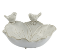 white ceramic bowl with two birds perched decorative trinket dish