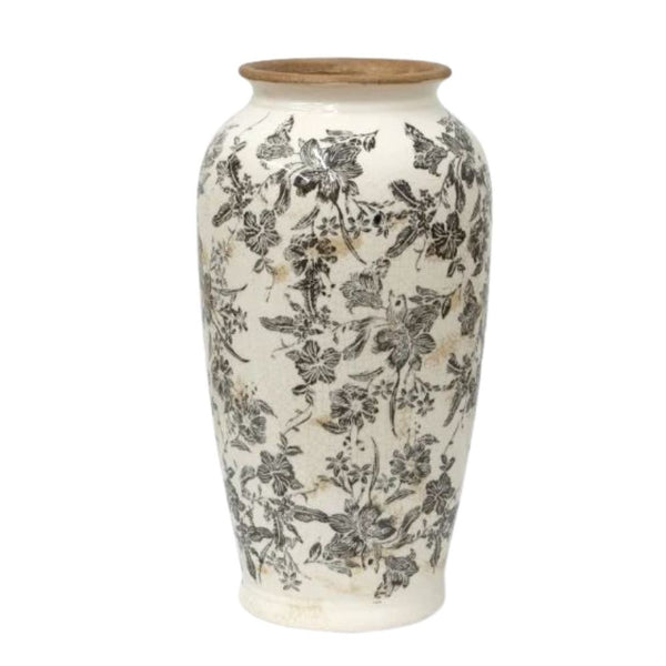 Black Floral Vase Large