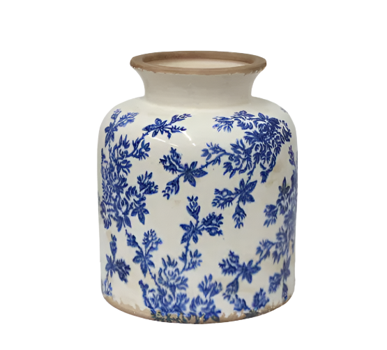 Blue Floral Vessel