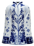 Blue & White Cheongsam Porcelain Sculpture 25cm - Hamptons Style