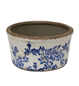 Blue Floral Wide Pot Large