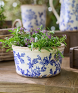 Blue Floral Wide Pot Large