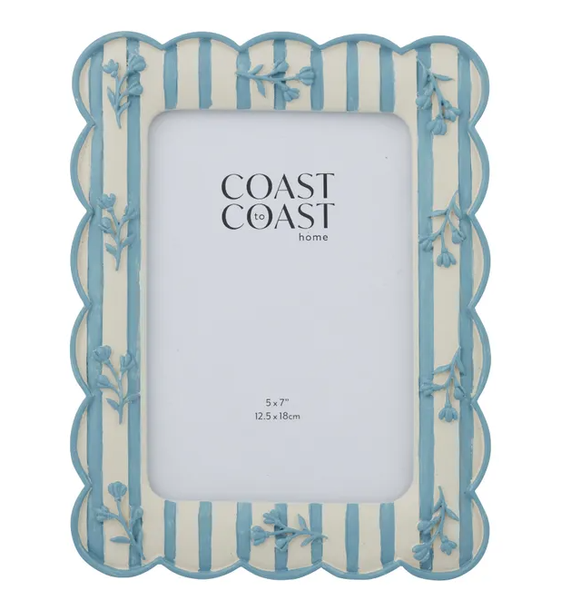 Bluebell Stripe Floral Photo Frame 5x7"