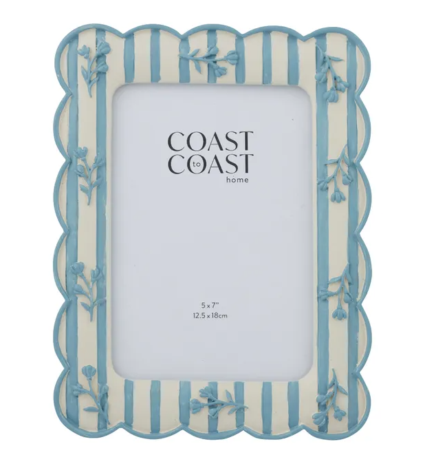 Bluebell Stripe Floral Photo Frame 5x7"