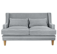 Bondi Hamptons 2 Seat Sofa Grey with White Piping