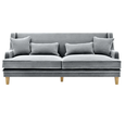 Bondi Hamptons 3 Seat Sofa Grey with White Piping