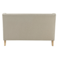 Rear view of Bondi Hamptons 2 Seat Sofa showing fully upholstered natural linen-blend back and timber legs.
