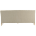Rear view of Bondi Hamptons 3 Seat Sofa showing fully upholstered natural fabric back and timber legs.