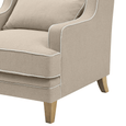 Bondi Hamptons Armchair with seat cushion raised to show the upholstered seat base and internal support area.