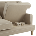 Bondi Hamptons 2 Seat Sofa showing removable seat and lumbar cushions with tailored white piping detail.