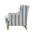 Bondi Hamptons Armchair Sky Blue Stripe with Blue Piping