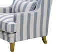 Bondi Hamptons Armchair Sky Blue Stripe with Blue Piping