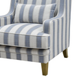 Bondi Hamptons Armchair Sky Blue Stripe with Blue Piping