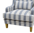 Bondi Hamptons Armchair Sky Blue Stripe with Blue Piping