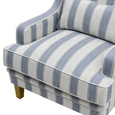 Bondi Hamptons Armchair Sky Blue Stripe with Blue Piping