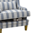 Bondi Hamptons Armchair Sky Blue Stripe with Blue Piping