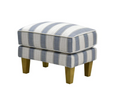 Bondi Hamptons Ottoman Sky Blue Stripe with Blue Piping