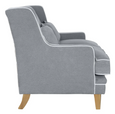 Bondi Hamptons 2 Seat Sofa Grey with White Piping