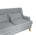 Bondi Hamptons 2 Seat Sofa Grey with White Piping