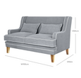 Bondi Hamptons 2 Seat Sofa Grey with White Piping