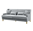 Bondi Hamptons 3 Seat Sofa Grey with White Piping