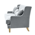 Bondi Hamptons 3 Seat Sofa Grey with White Piping