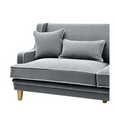 Bondi Hamptons 3 Seat Sofa Grey with White Piping