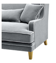 Bondi Hamptons 3 Seat Sofa Grey with White Piping