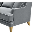 Bondi Hamptons 3 Seat Sofa Grey with White Piping