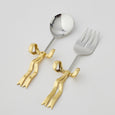 Bowtiful Salad Servers Set of 2 with gold bow handles and stainless steel serving ends, perfect for stylish dining and entertaining.
