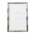 Brentwood silver bamboo photo frame 4x6 inch with polished metallic finish, elegant coastal style picture frame for Hamptons home decor