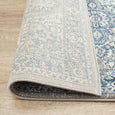 Folded Bridgeport Blue Runner showing the polypropylene pile, woven backing and low-profile construction.