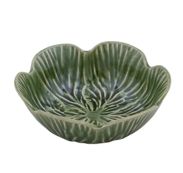 Ceramic Cabbage Bowl Green 15cm