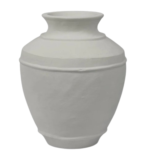 Caesna Terracotta Wide Neck Vase White