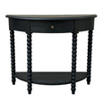 Bobbin Curved Console Black Oak 100cm